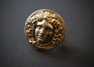 18k Gold & Ruby Medusa Ring