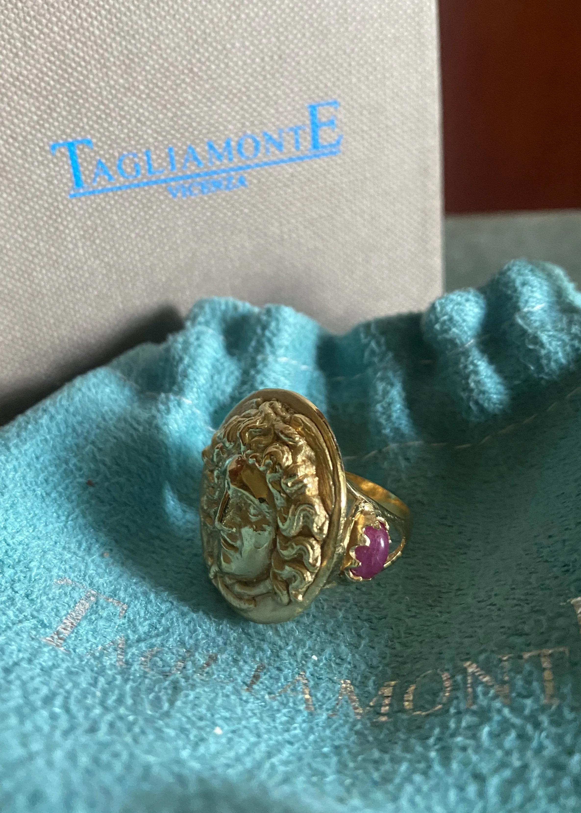 18k Gold & Ruby Medusa Ring