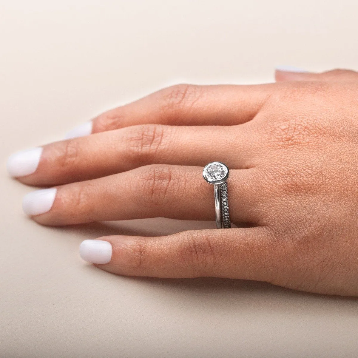 18K Gold Bezel Set Diamond Ring Mount