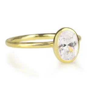18K Gold Bezel Set Diamond Ring Mount