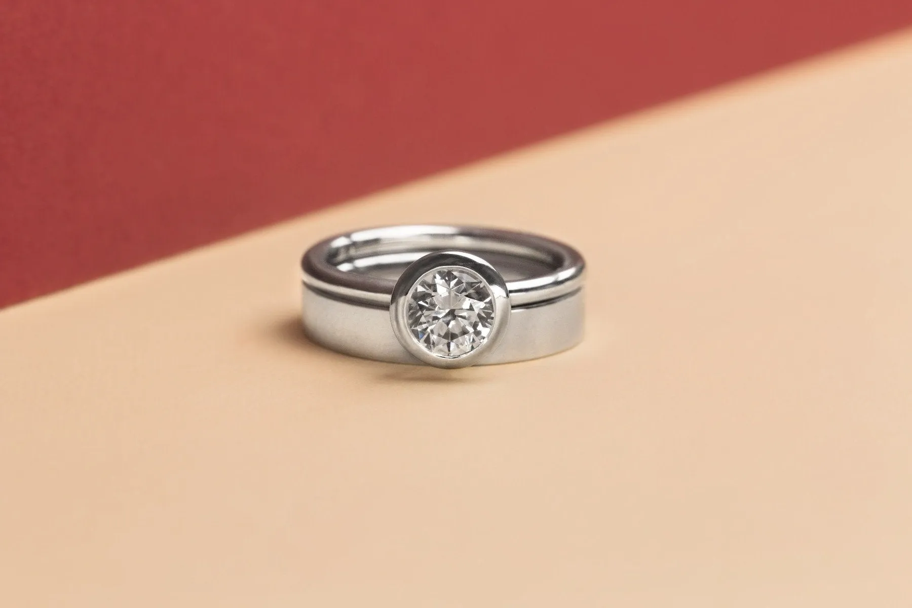 18K Gold Bezel Set Diamond Ring Mount