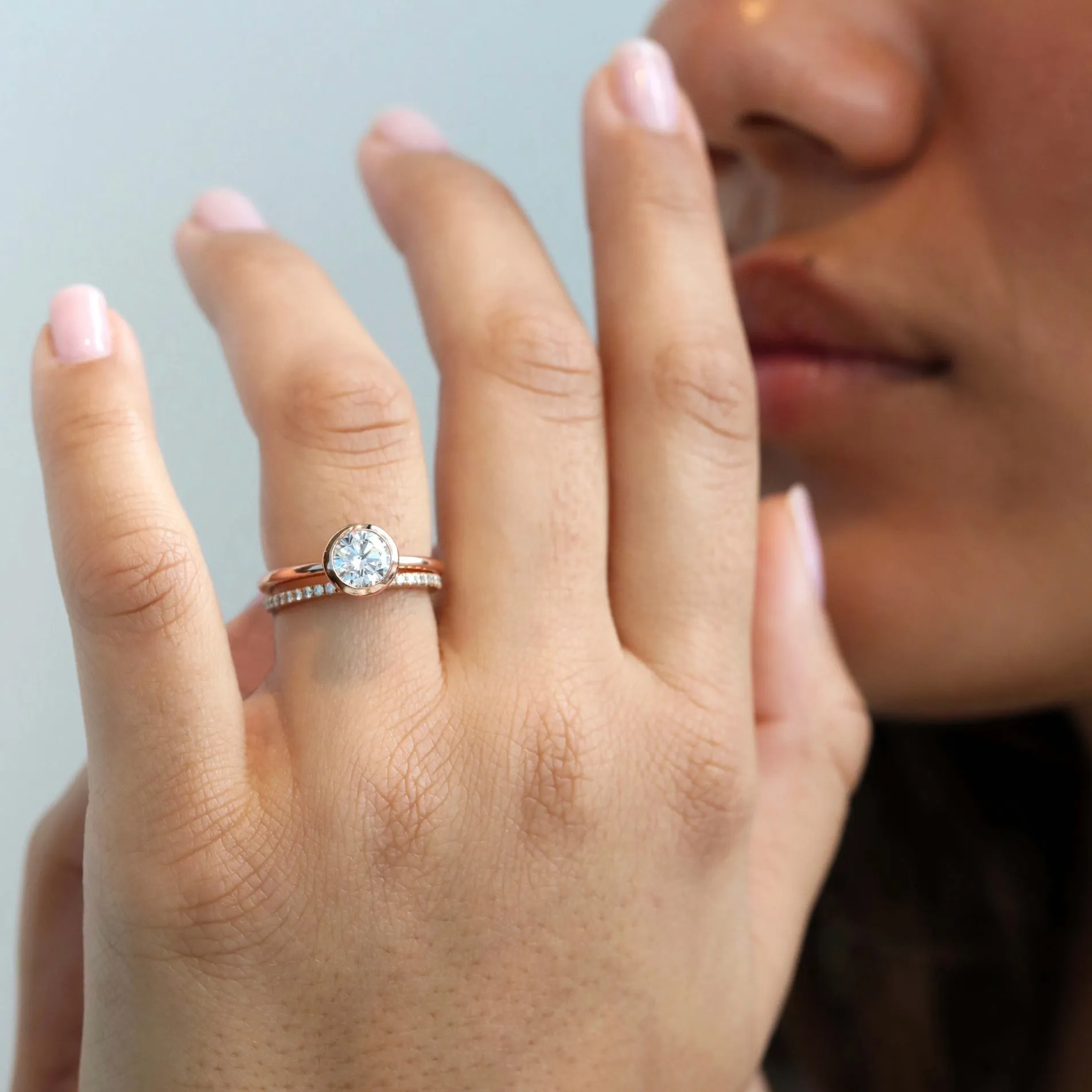 18K Gold Bezel Set Diamond Ring Mount