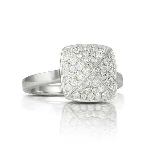 18K White Gold Doves Diamond Ring