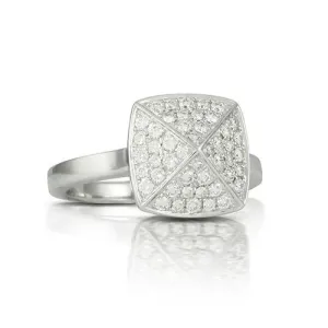 18K White Gold Doves Diamond Ring