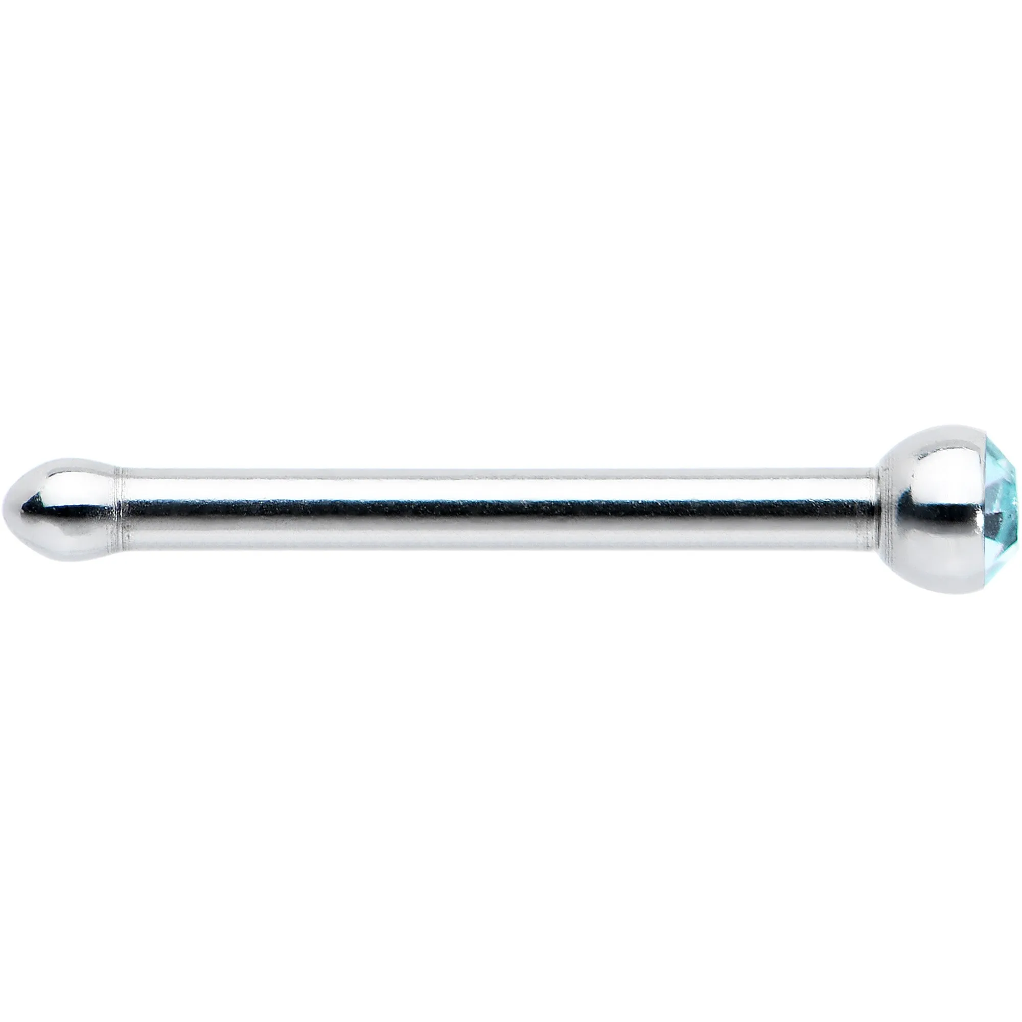 20 Gauge Stainless Steel Aqua Gem Micro Nose Bone
