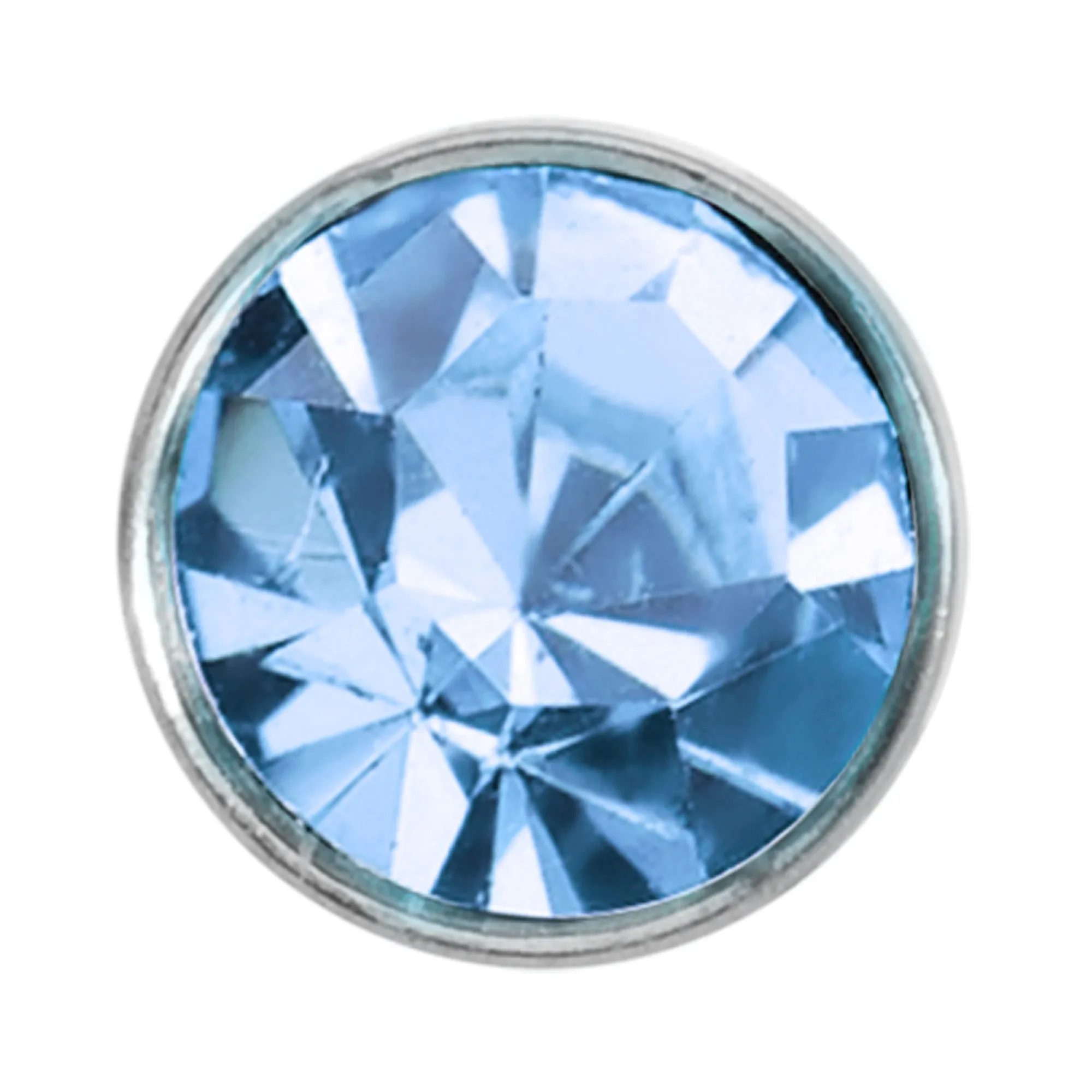20 Gauge Stainless Steel Light Blue Gem Micro Nose Bone