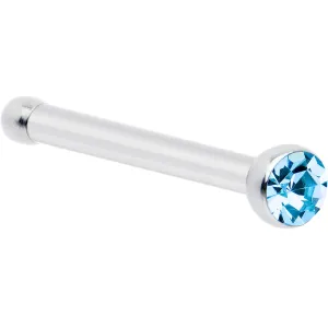 20 Gauge Stainless Steel Light Blue Gem Micro Nose Bone