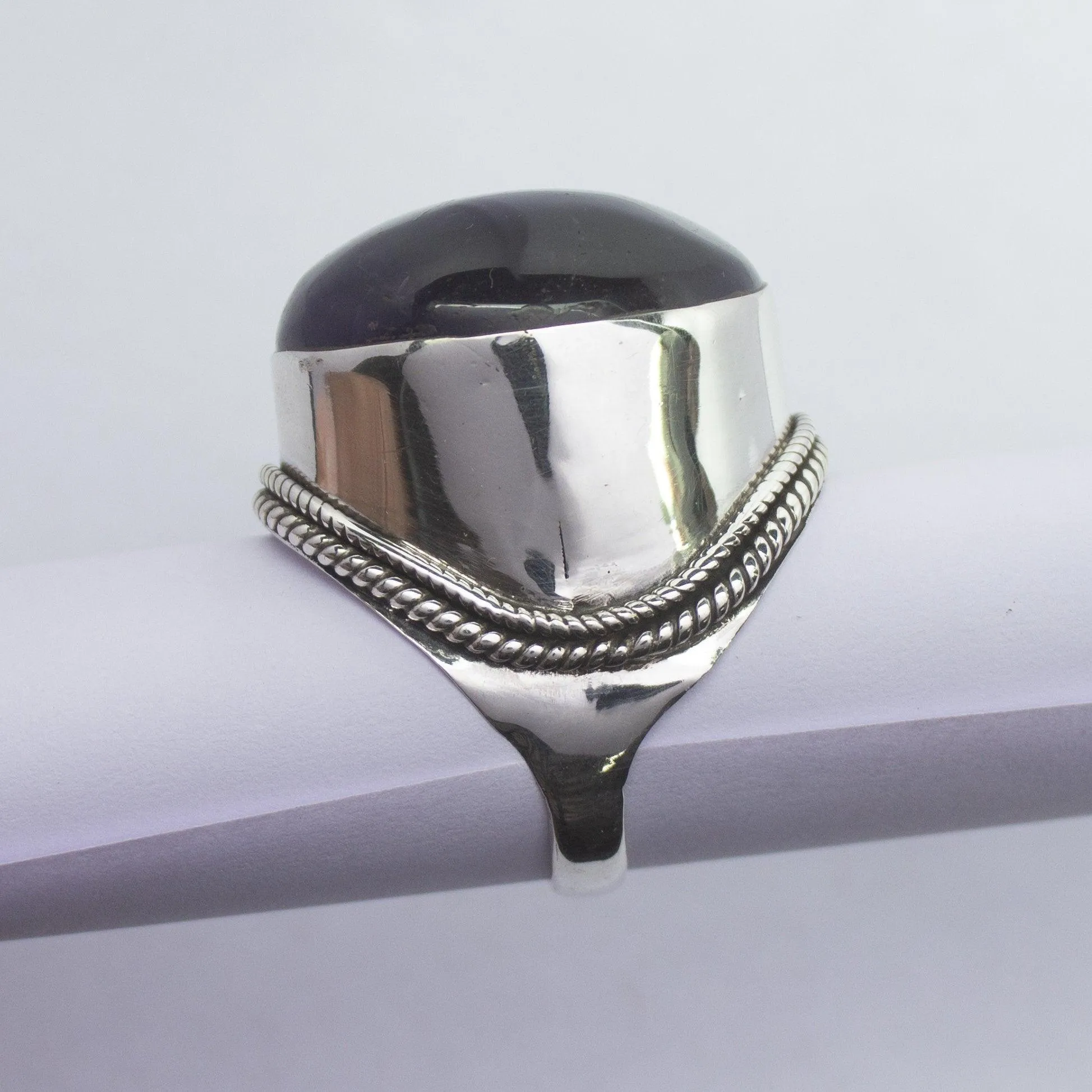 23.5g, Handmade Natural Purple Amethyst 925 Sterling Silver Ring