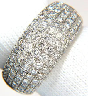 2.77CT FULL CUT DIAMONDS BEAD SET WIDE BAND RING 18KT 10MM SIZE 6.75