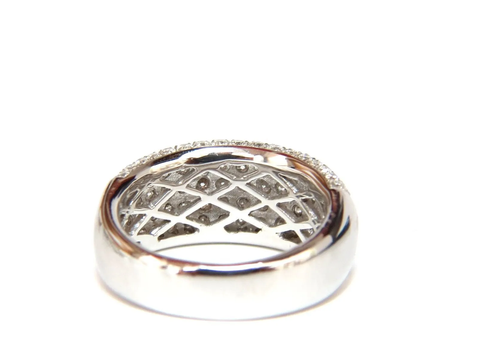 2.77CT FULL CUT DIAMONDS BEAD SET WIDE BAND RING 18KT 10MM SIZE 6.75