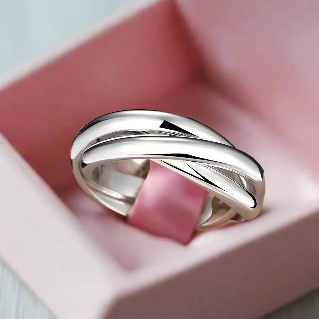 3 Intertwined Fidget Silver Ring