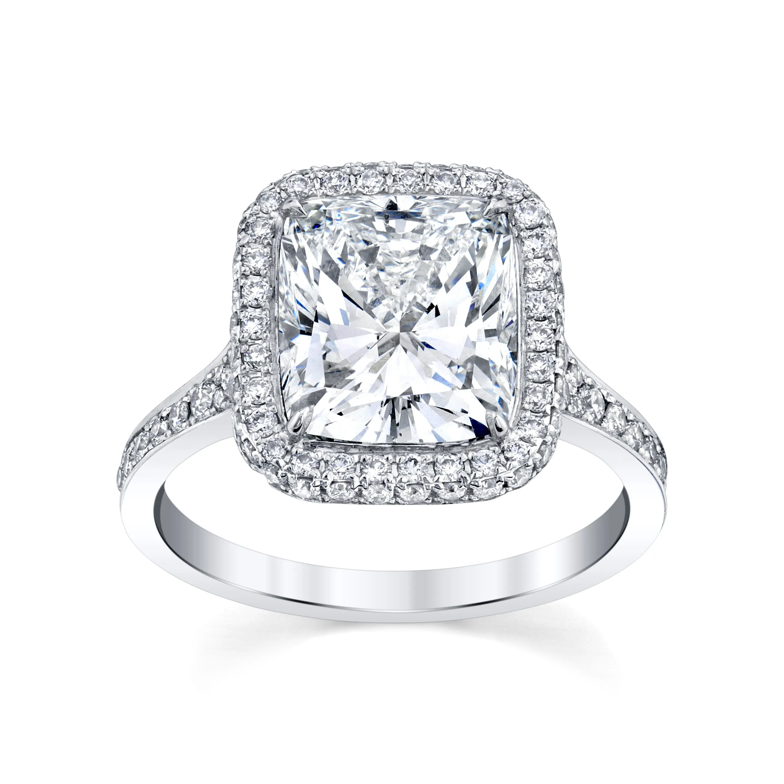 4.17 CTTW. Cushion Cut Ring