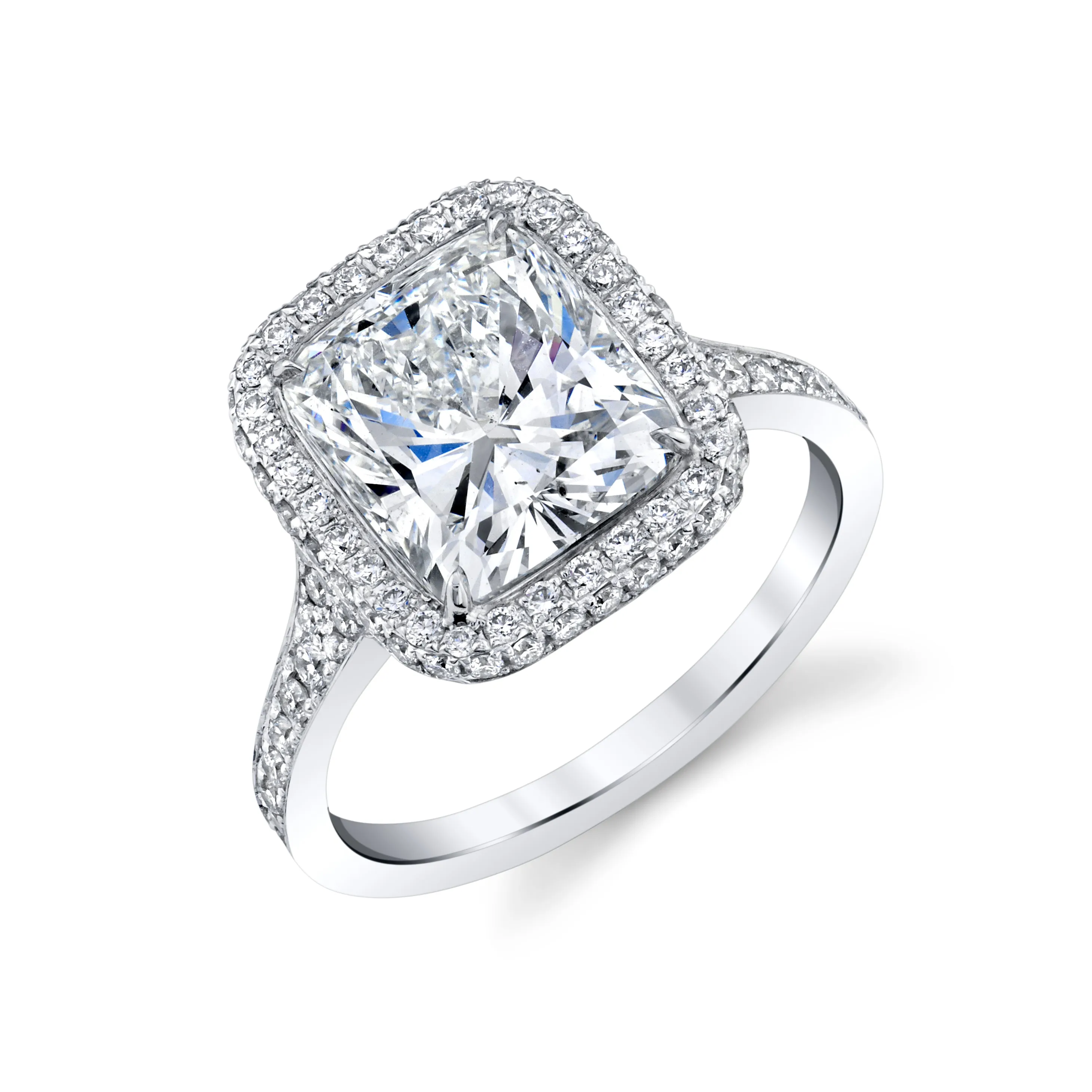 4.17 CTTW. Cushion Cut Ring