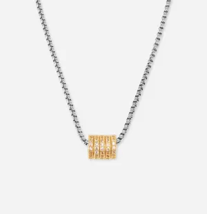 5 Ring -Necklace- Two Tone and CZ  NON TARNISH