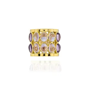 925 Silver Caramelo Ring with Amethyst