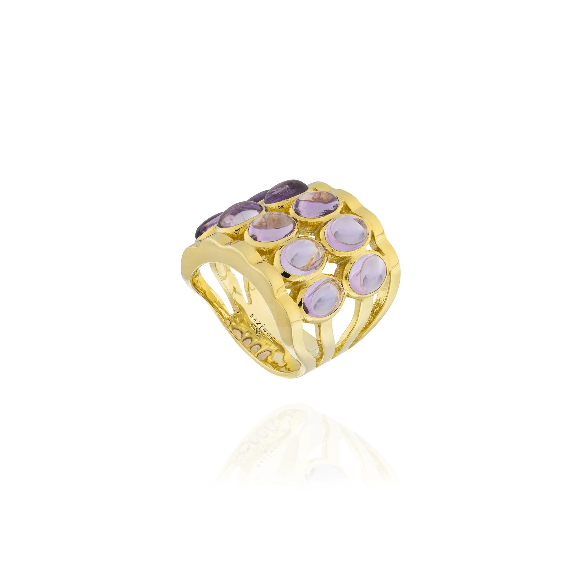 925 Silver Caramelo Ring with Amethyst