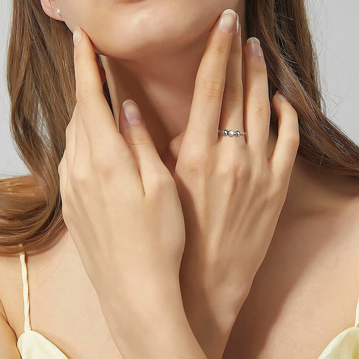 925 Sterling Silver Anti Anxiety Rings for Women Men