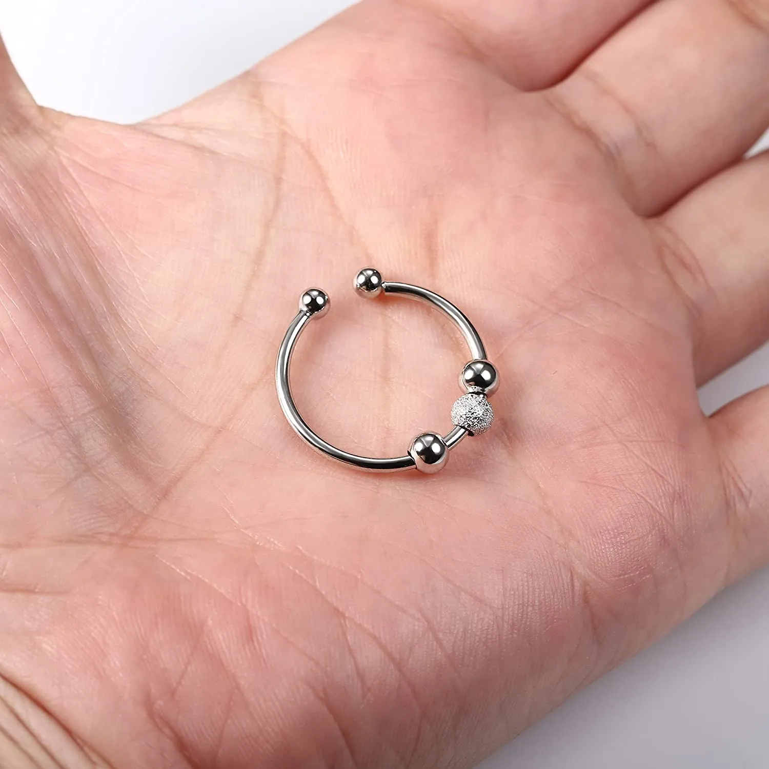 925 Sterling Silver Anti Anxiety Rings for Women Men
