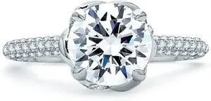 A.Jaffe Micro Pave Knot Diamond Engagement Ring