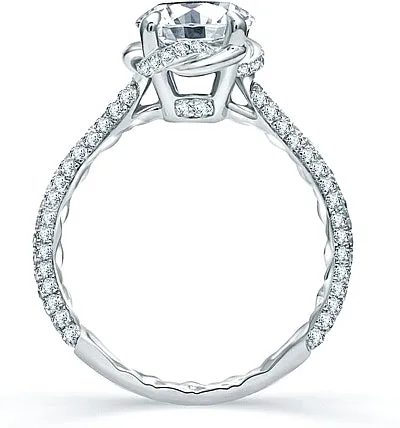 A.Jaffe Micro Pave Knot Diamond Engagement Ring