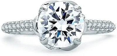 A.Jaffe Micro Pave Knot Diamond Engagement Ring