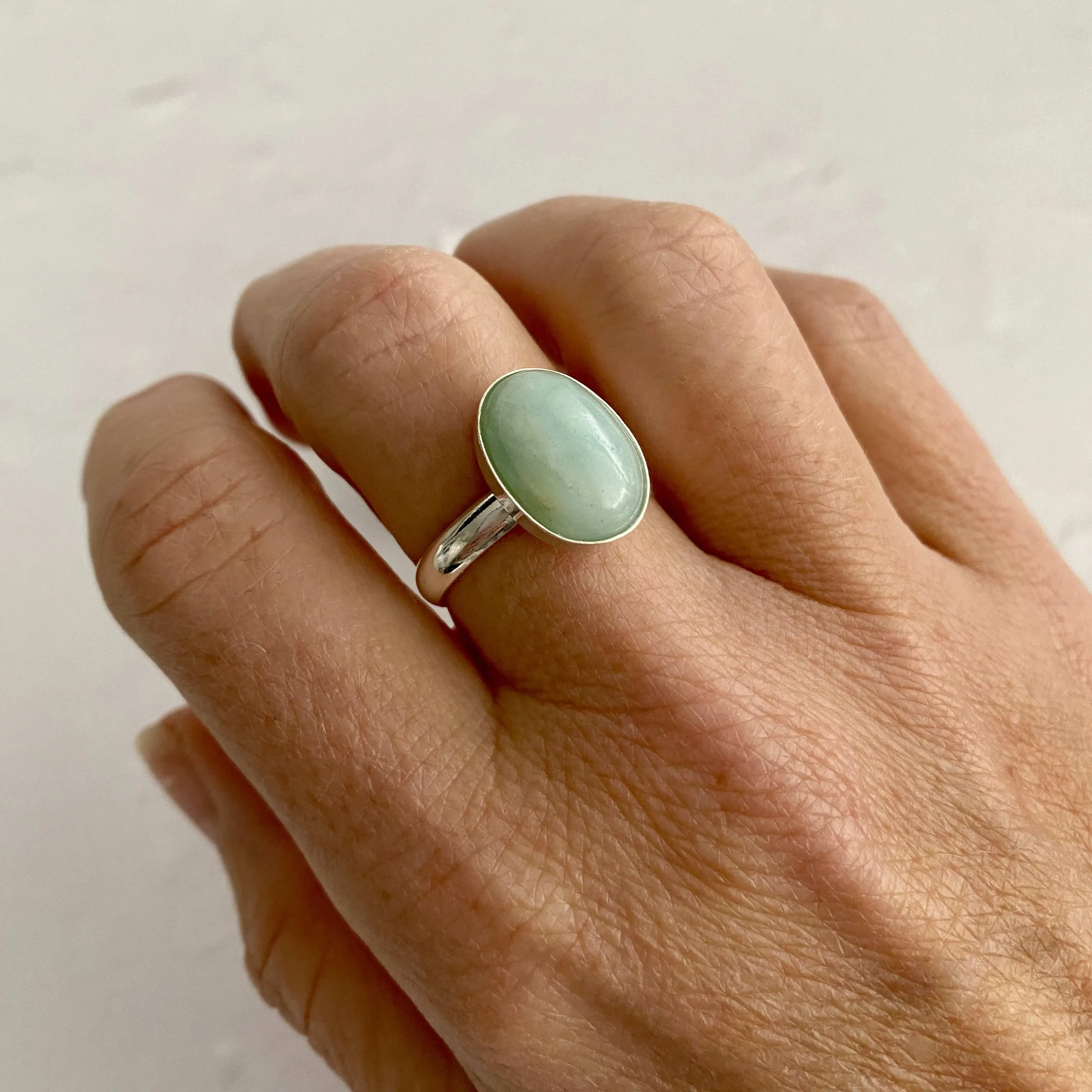 Amazonite Gemstone Ring - Adjustable