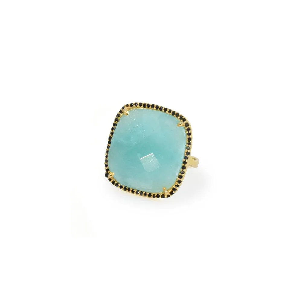 Amazonite Square Ring