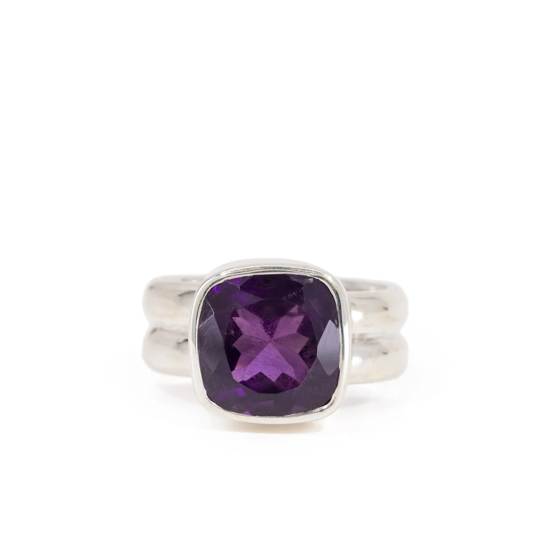 Amethyst 5.16 Carat Sterling Silver Handcrafted Gemstone Ring