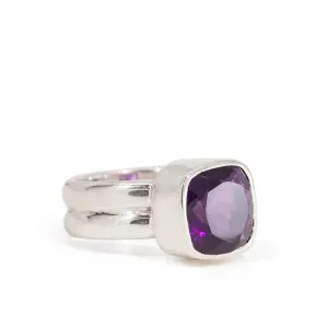 Amethyst 5.16 Carat Sterling Silver Handcrafted Gemstone Ring