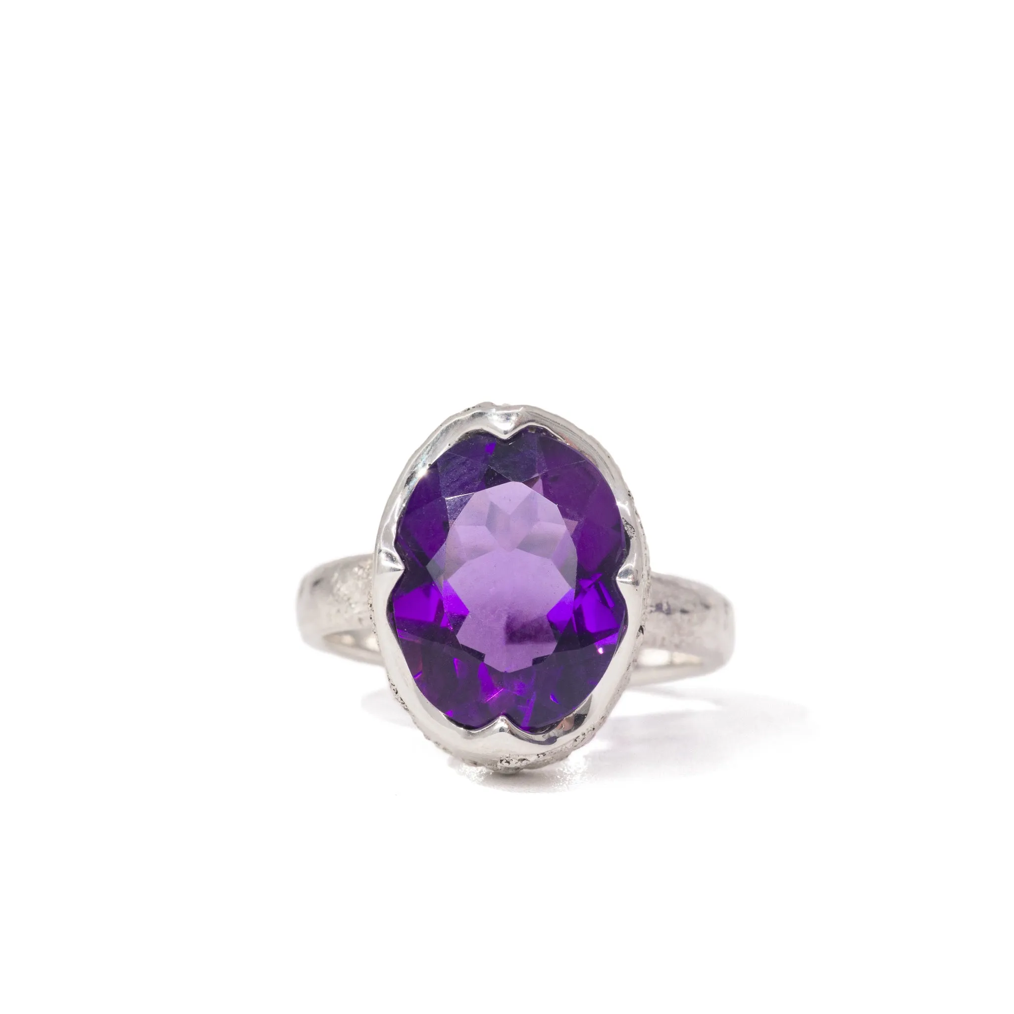 Amethyst 5.3 Carat Sterling Silver Handcrafted Gemstone Ring