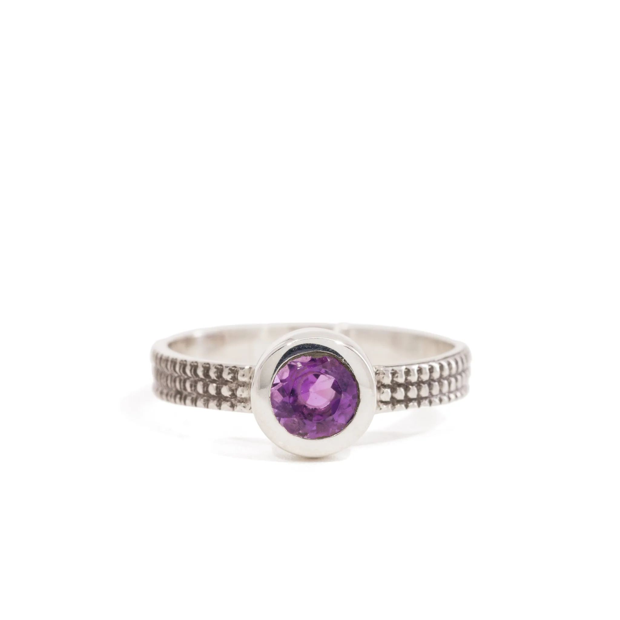 Amethyst .55 Carat Sterling Silver Handcrafted Gemstone Ring