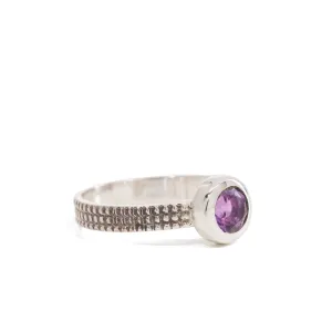 Amethyst .55 Carat Sterling Silver Handcrafted Gemstone Ring