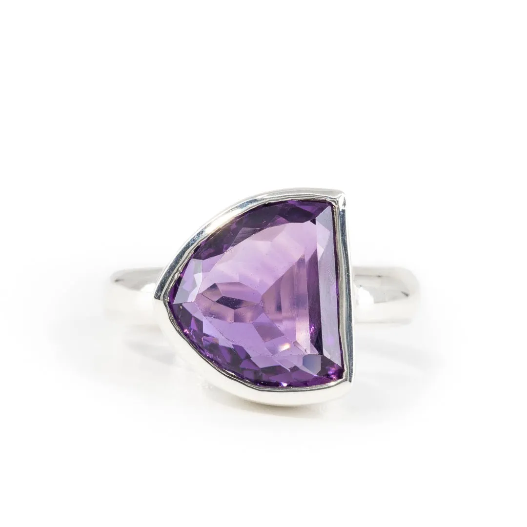 Amethyst 5.6 Carat Sterling Silver Handcrafted Gemstone Ring