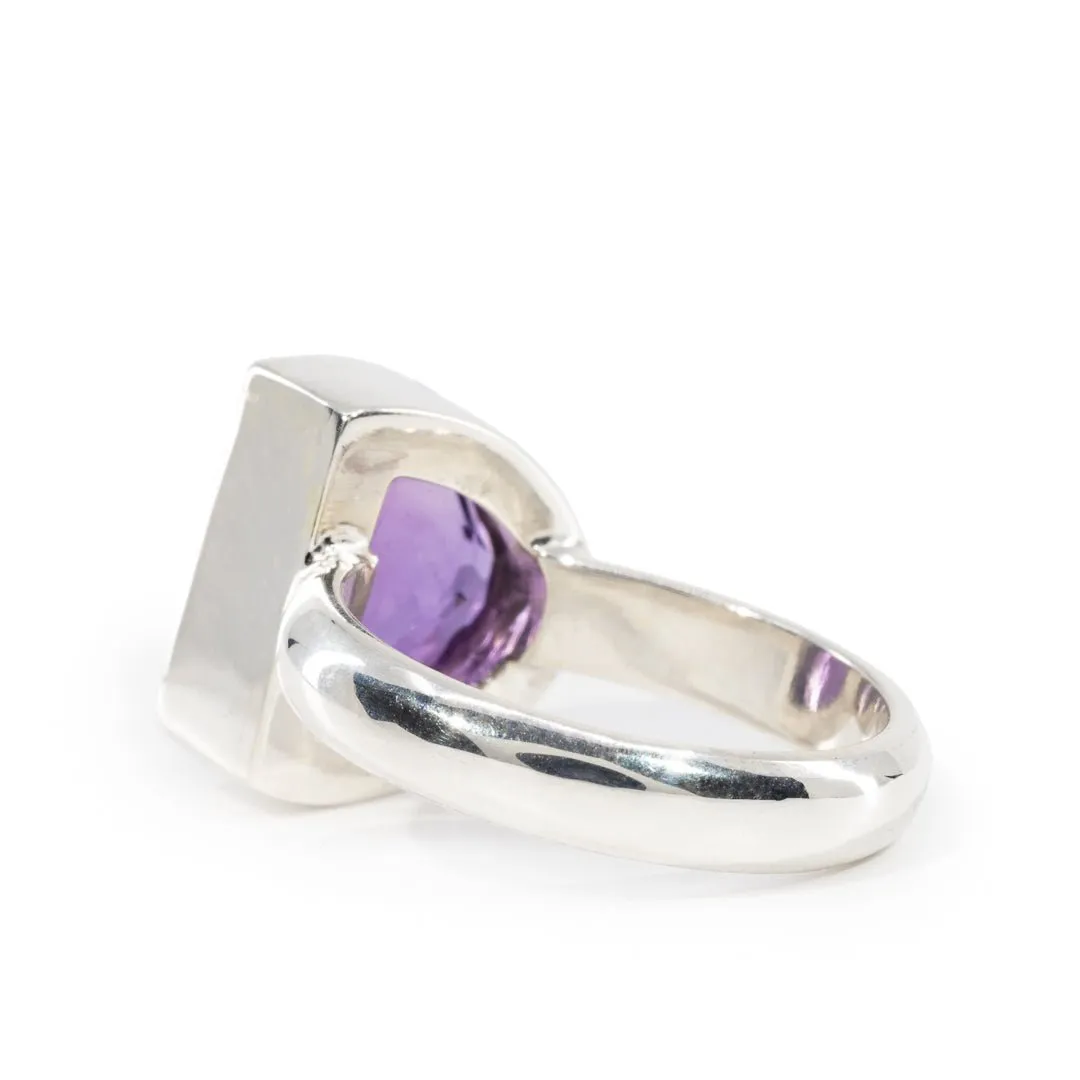 Amethyst 5.6 Carat Sterling Silver Handcrafted Gemstone Ring