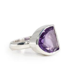 Amethyst 5.6 Carat Sterling Silver Handcrafted Gemstone Ring