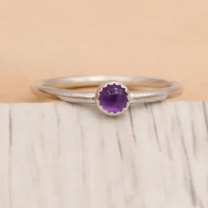 Amethyst and Silver Ring Size 7 1/2
