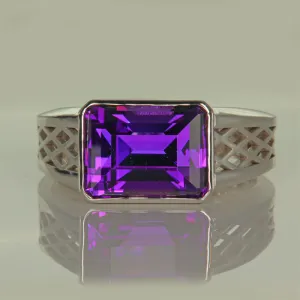 Amethyst Gents Ring 8.10 Carat