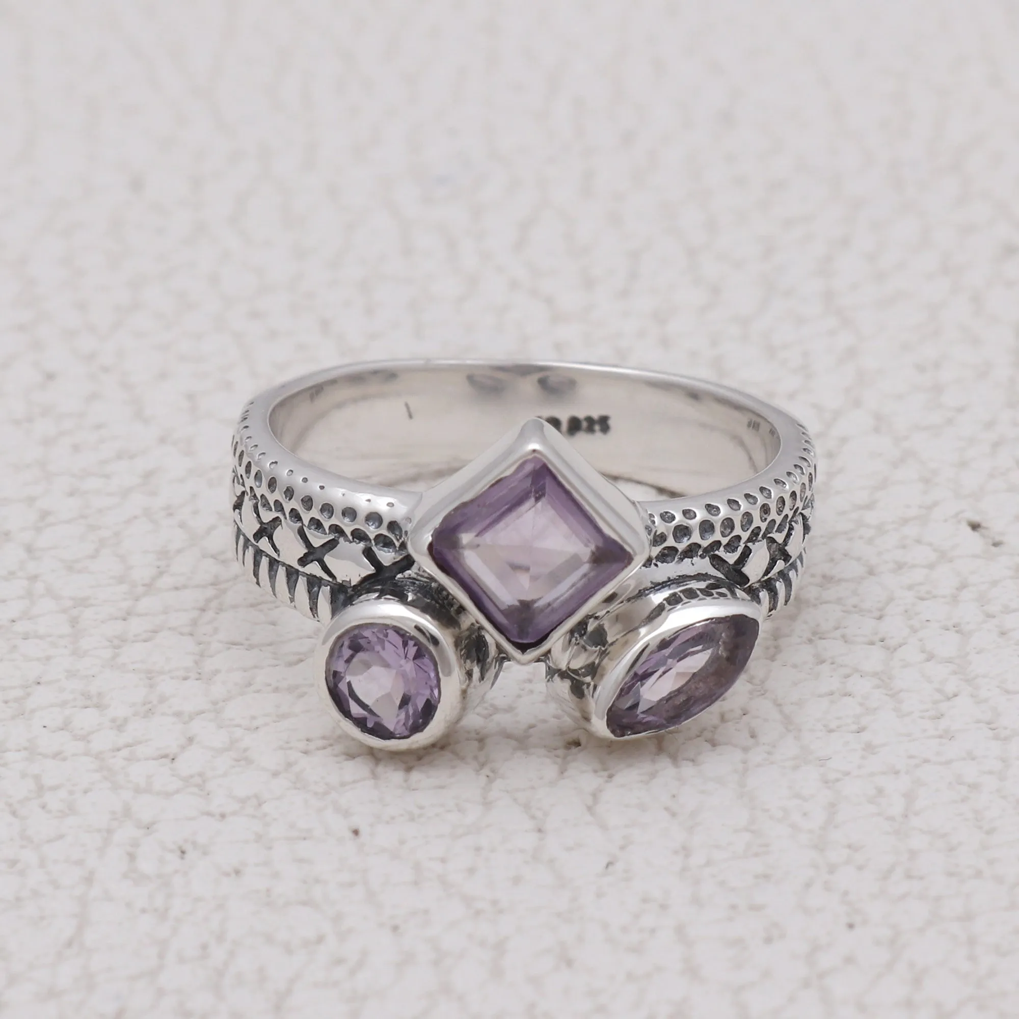Amethyst Silver Rings