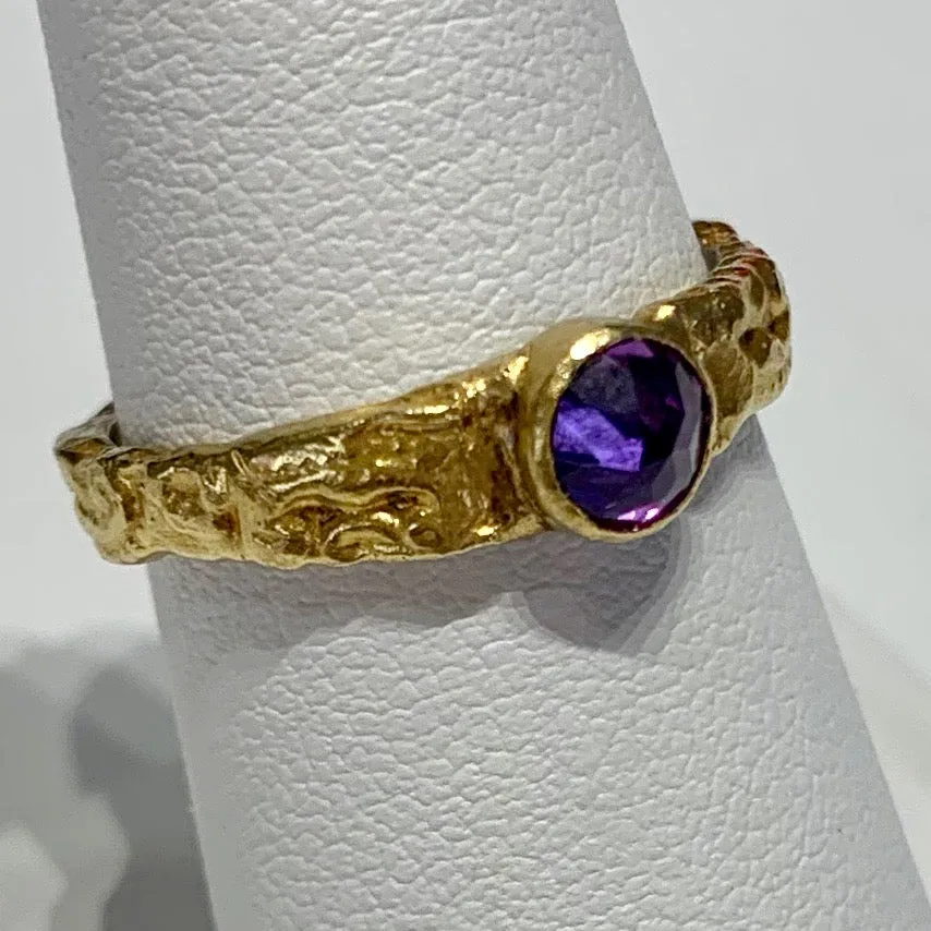Amethyst Stack Ring - 24K Gold & Silver