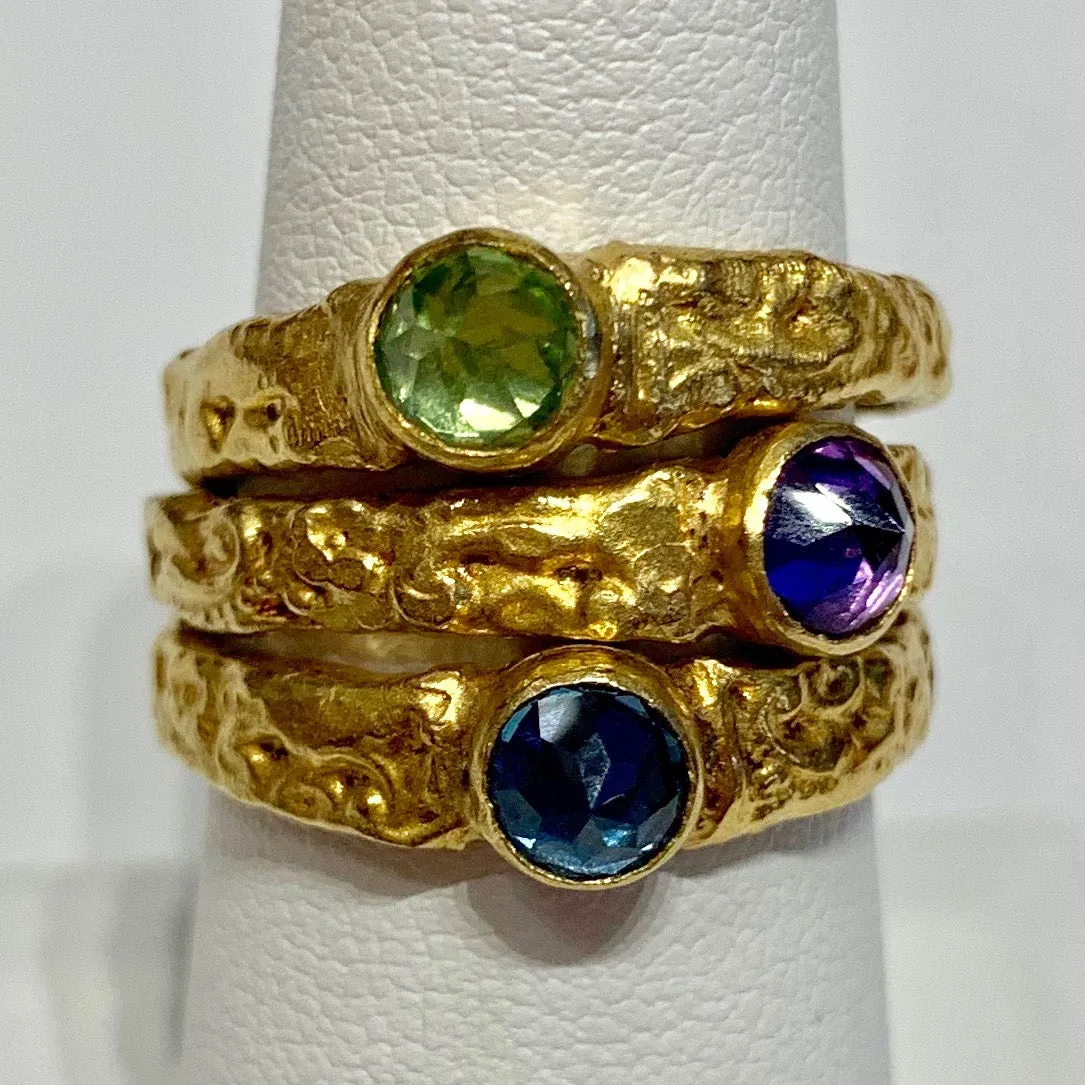 Amethyst Stack Ring - 24K Gold & Silver