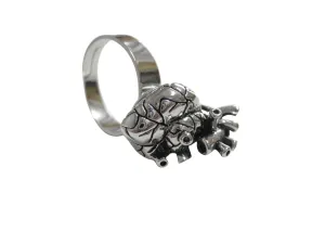 Anatomy Heart Pendant Ring