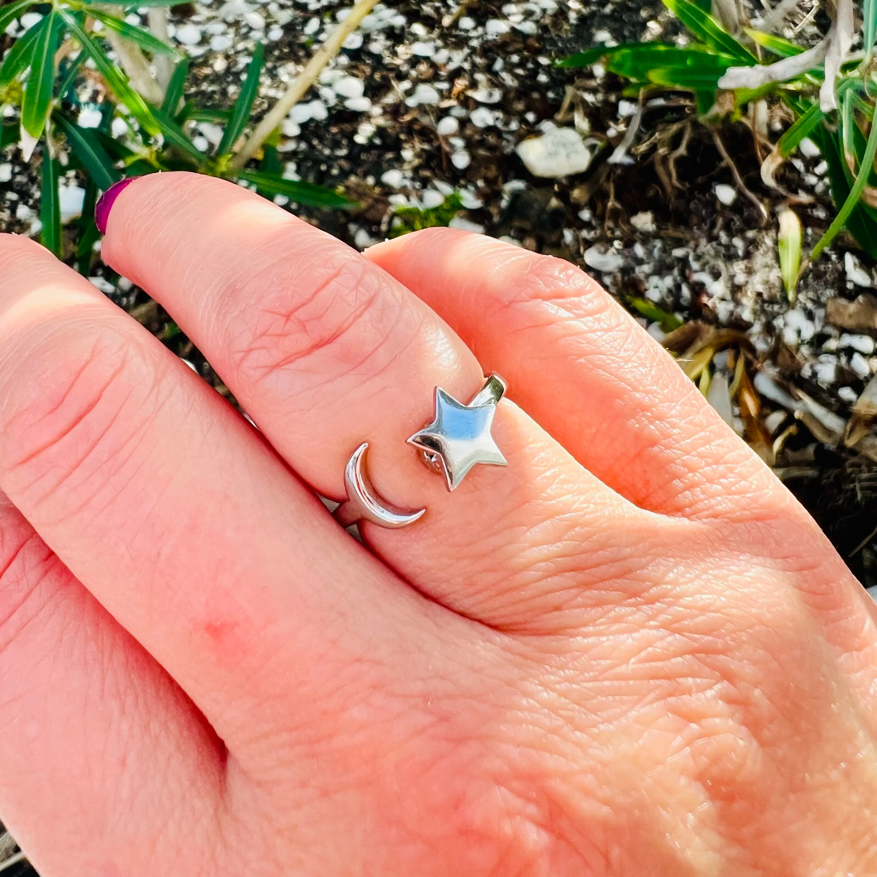 Anti-Stress/ Anti-Anxiety Star & Moon Fidget Spinner Ring