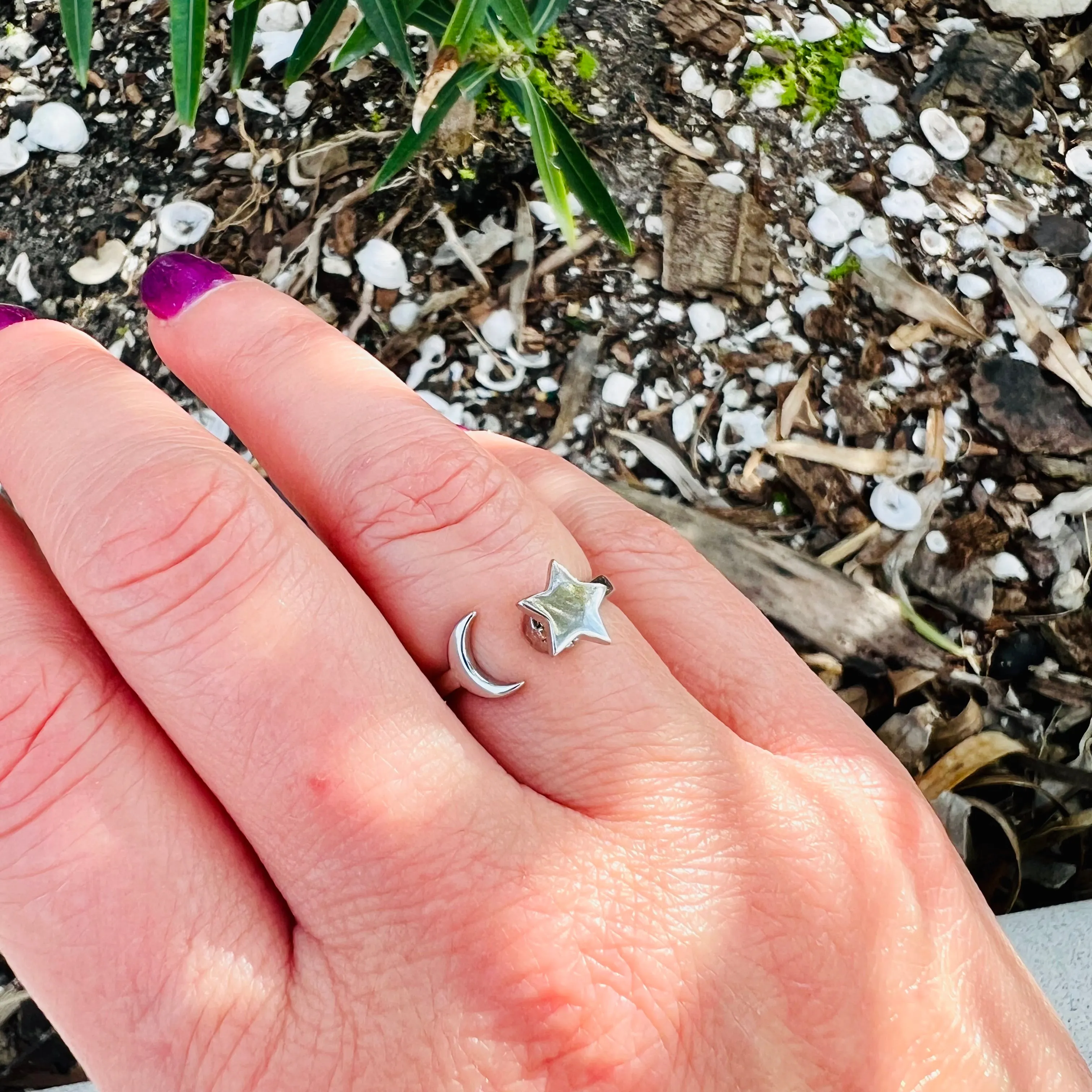 Anti-Stress/ Anti-Anxiety Star & Moon Fidget Spinner Ring