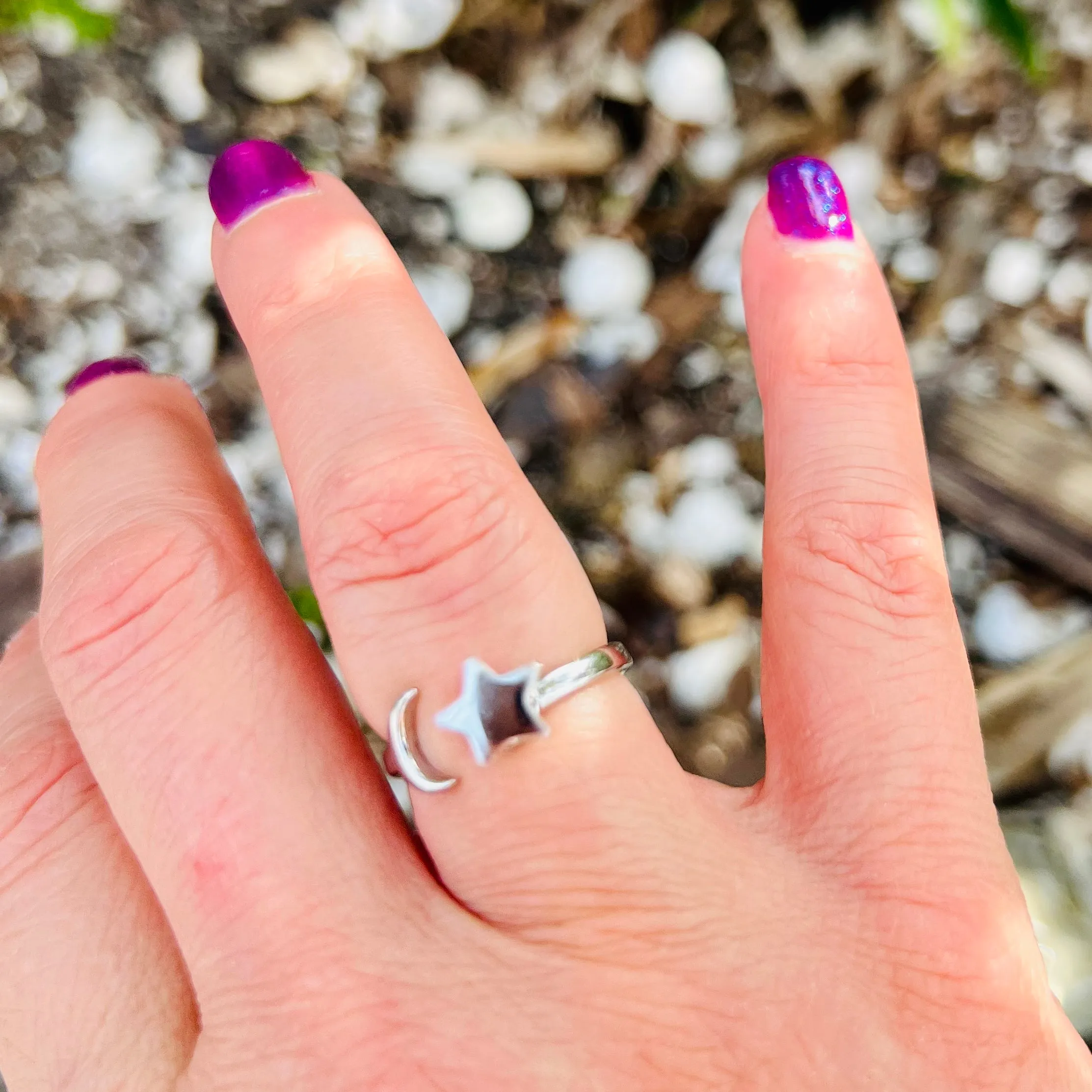 Anti-Stress/ Anti-Anxiety Star & Moon Fidget Spinner Ring