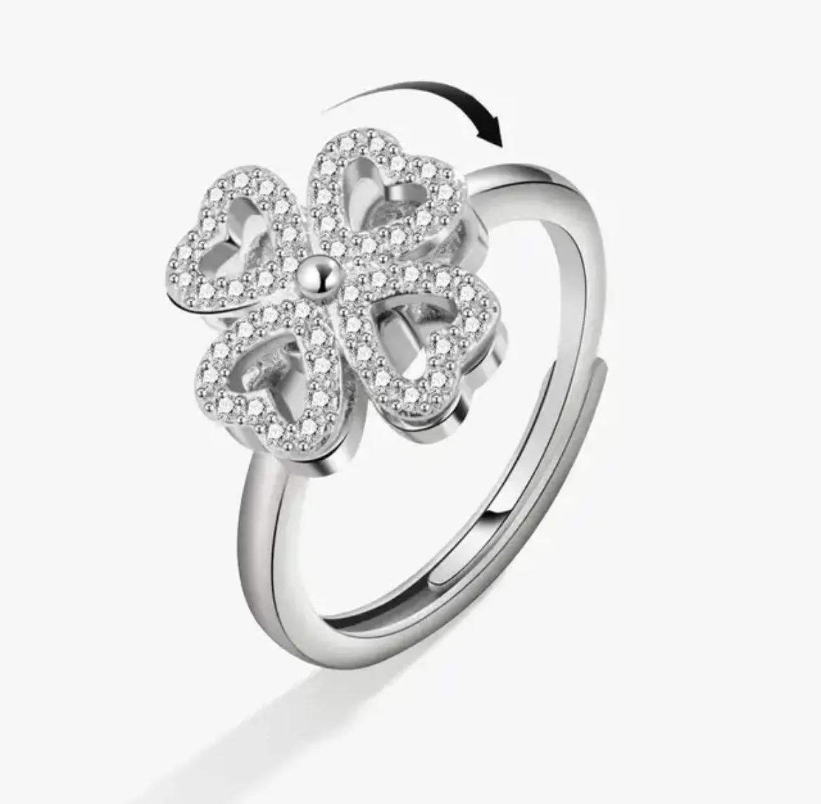 Anti Stress/Anxiety Heart Clover Ring