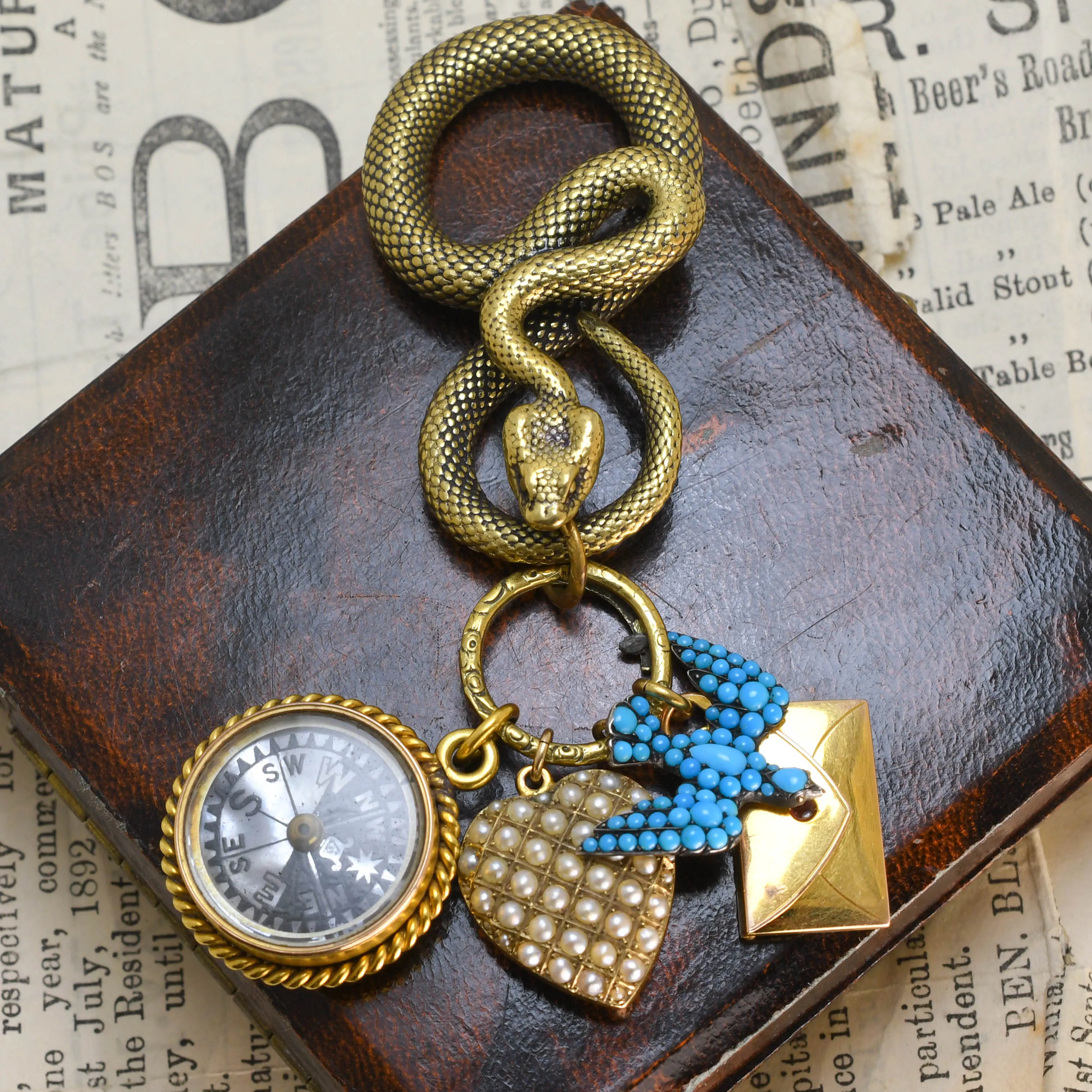 Antique Oversized Snake Charm Holder