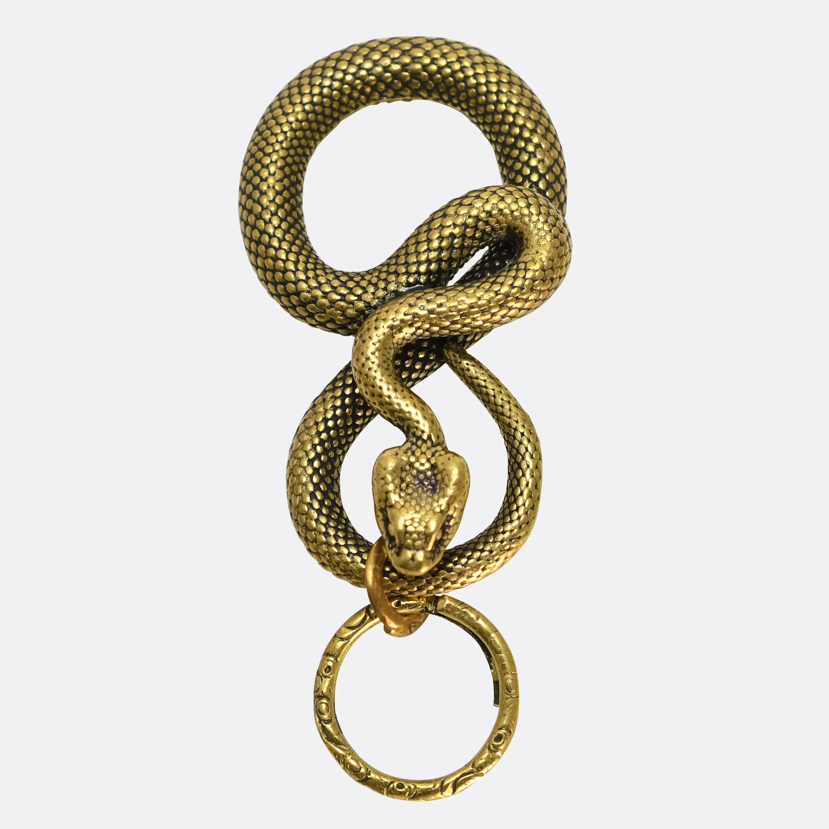 Antique Oversized Snake Charm Holder