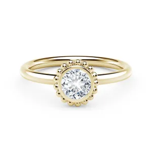 Beaded Diamond Ring,  Yellow Gold