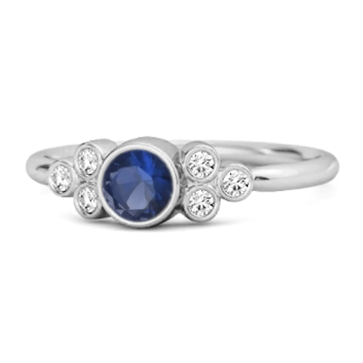 Bezel Set Blue Sapphire 925 Sterling Silver Boho Ring