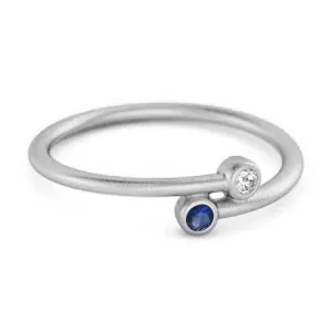 Blue Sapphire Birthstone 925 Sterling Silver Personalized Split Ring